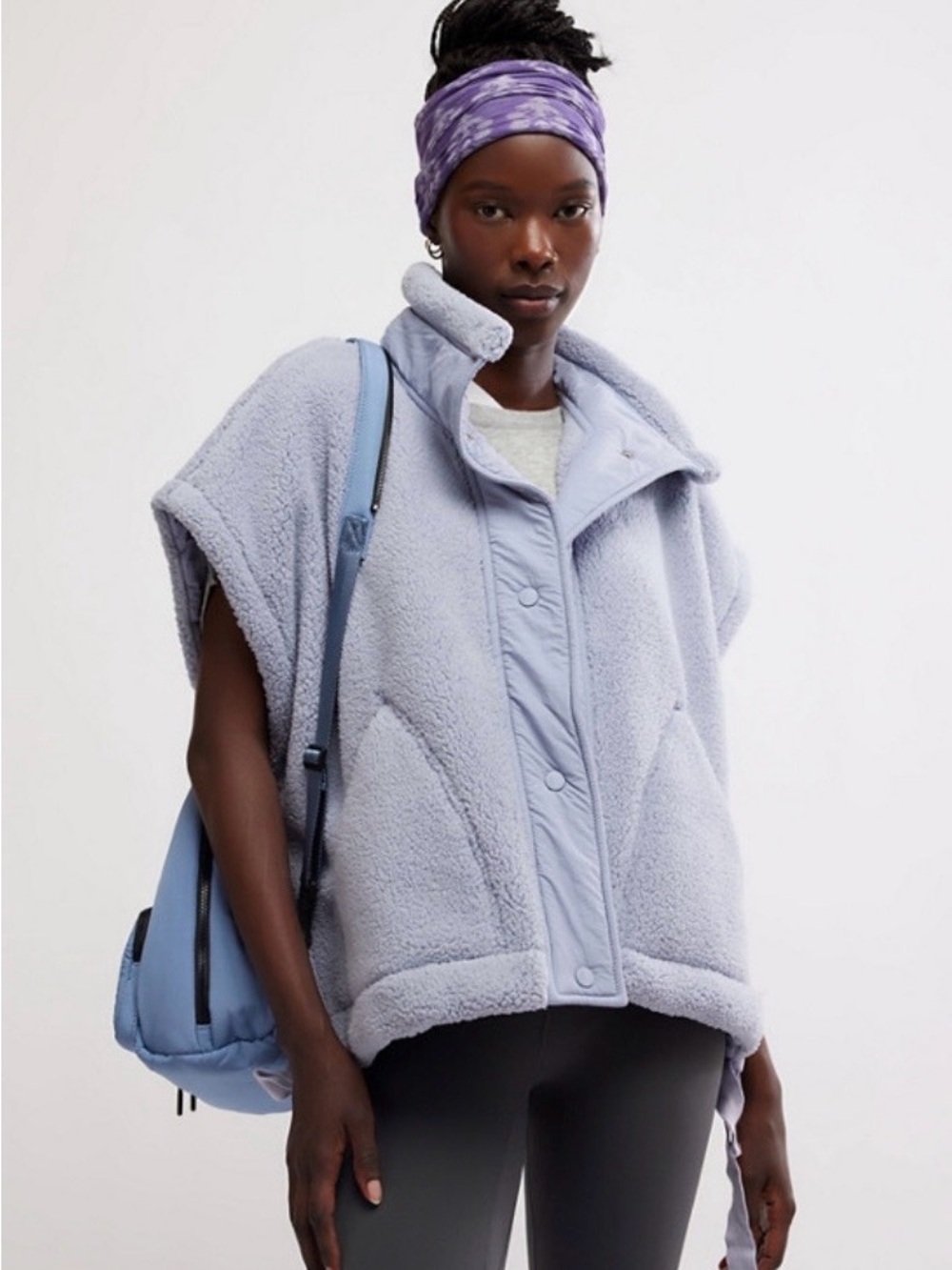 FP Movement by Free People scout it Out Fleece Vest with Snap Front - Picture 1 of 6